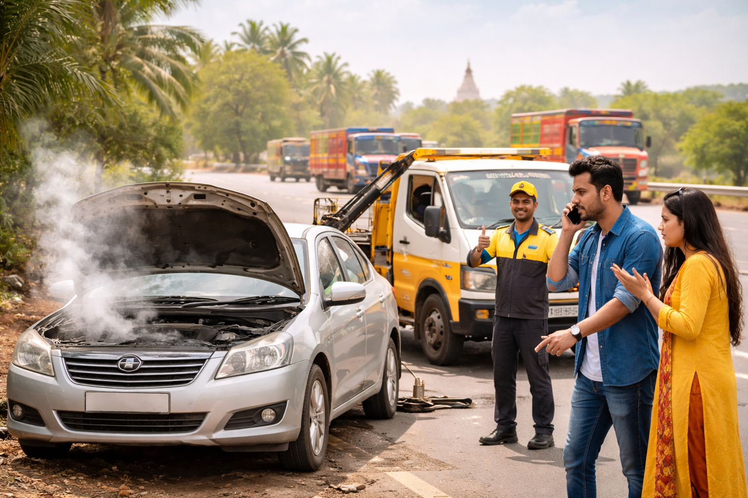 Overheated Car Towing in Gujarat