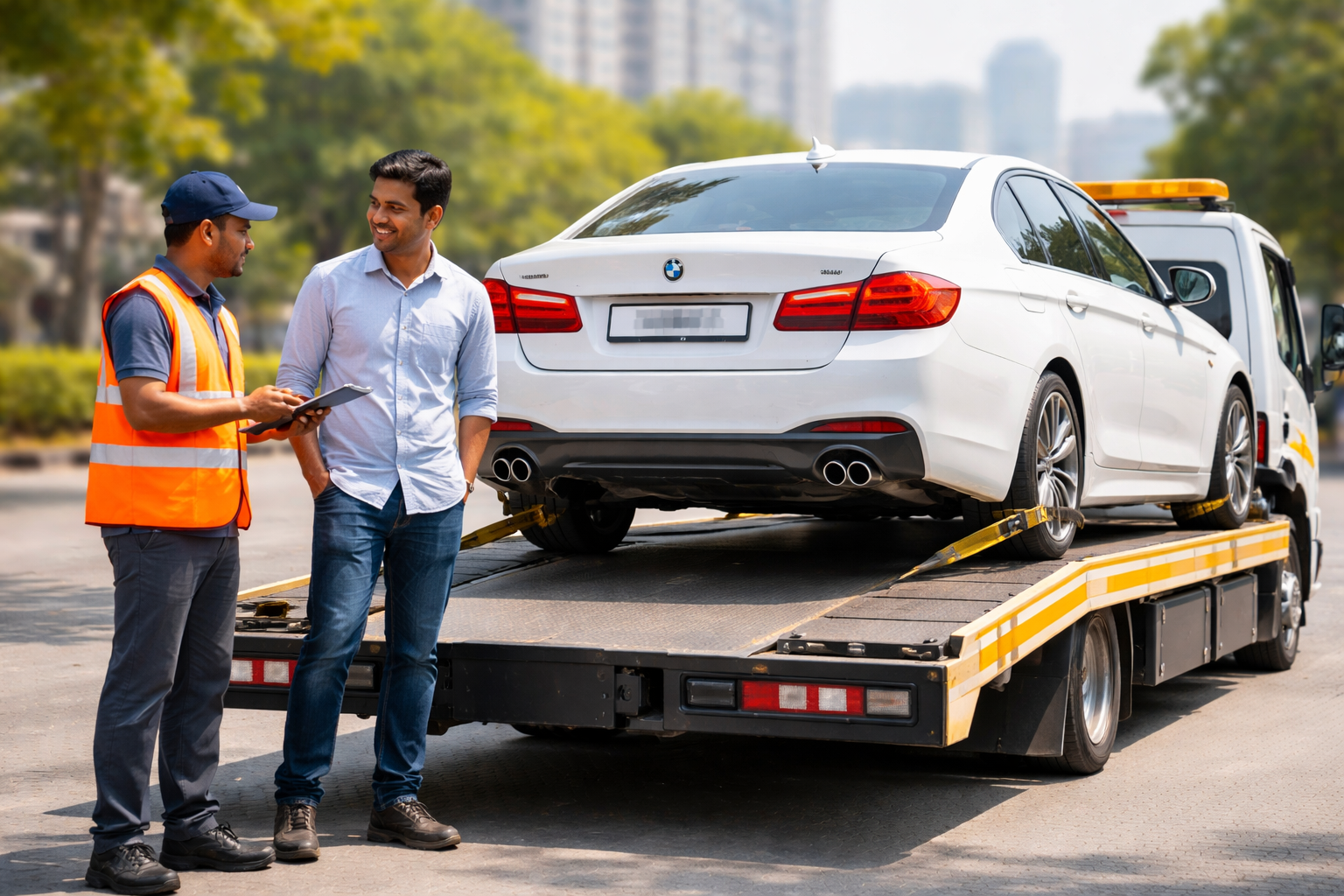 Safe towing service for BMW cars by HRA
